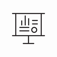 Business presentation chart meeting report icon vector sign
