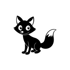 Fox cartoon vector silhouette