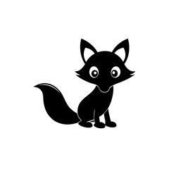 Fox cartoon vector silhouette