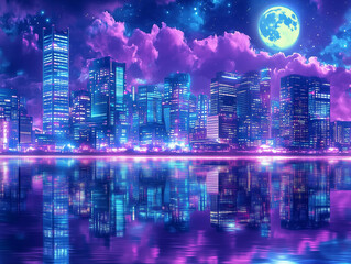 Obraz premium night skyscraper