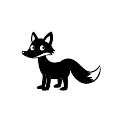 Fox cartoon vector silhouette