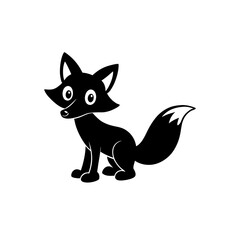 Fox cartoon vector silhouette