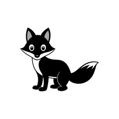 Fox cartoon vector silhouette