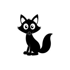 Fox cartoon vector silhouette