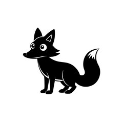 Fox cartoon vector silhouette