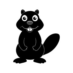 Beaver cartoon vector silhouette