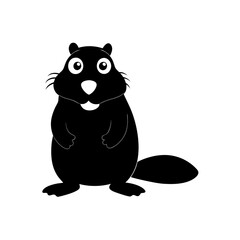 Beaver cartoon vector silhouette