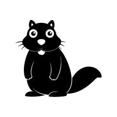 Beaver cartoon vector silhouette