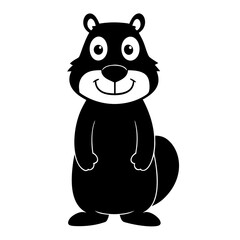 Beaver cartoon vector silhouette
