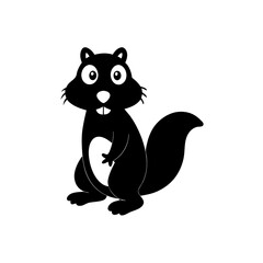 Beaver cartoon vector silhouette