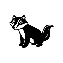 Badger cartoon vector silhouette