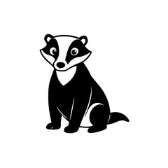 Badger cartoon vector silhouette