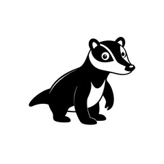 Badger cartoon vector silhouette