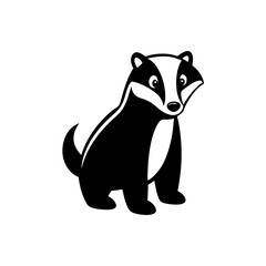 Badger cartoon vector silhouette