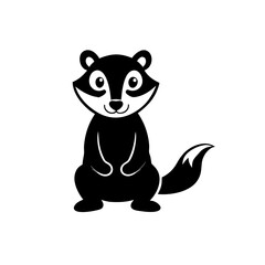 Badger cartoon vector silhouette