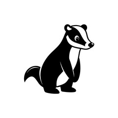 Badger cartoon vector silhouette