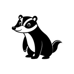Badger cartoon vector silhouette
