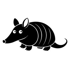 Armadillo cartoon vector silhouette