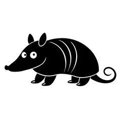 Armadillo cartoon vector silhouette