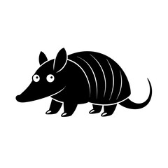 Armadillo cartoon vector silhouette