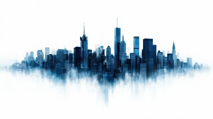 Evening City Skyline Over Waterfront Bridge Urban Architecture High Fidelity View