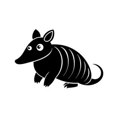Armadillo cartoon vector silhouette