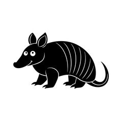 Armadillo cartoon vector silhouette