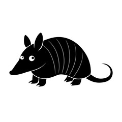 Armadillo cartoon vector silhouette