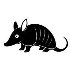 Armadillo cartoon vector silhouette