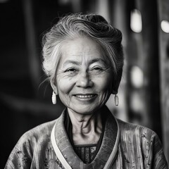 Fototapeta premium beautiful elderly senior asian woman smiling portrait