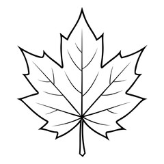 Maple Leaf Line Art Vector High-Quality Illustration on Clear Background