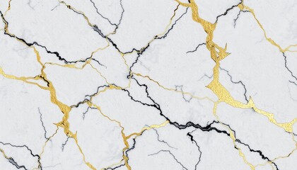 Obraz premium Elegant White Marble Texture With Gold Veins