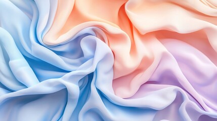 Obraz premium Pastel Fabric Swirls in Soft Hues of Blue and Peach