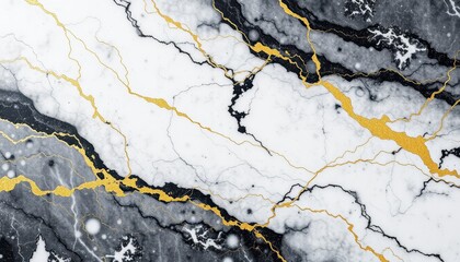 Abstract Marble Texture With Gold Veins