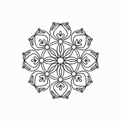 Simple black and white mandala, simple mandala coloring pages, vector file, tattoo design