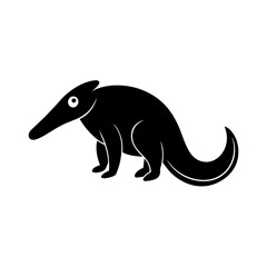 Anteater cartoon vector silhouette