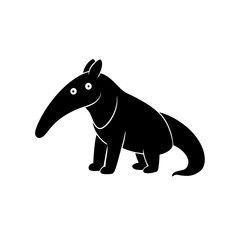 Anteater cartoon vector silhouette