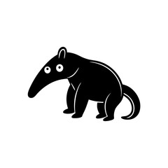Anteater cartoon vector silhouette