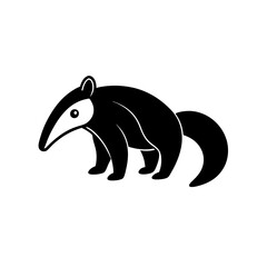 Anteater cartoon vector silhouette