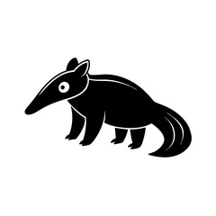 Anteater cartoon vector silhouette