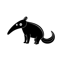 Anteater cartoon vector silhouette