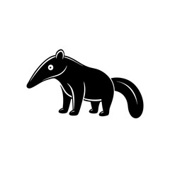 Anteater cartoon vector silhouette