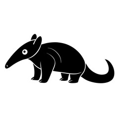 Anteater cartoon vector silhouette