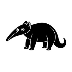 Anteater cartoon vector silhouette