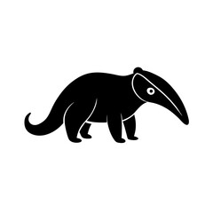 Anteater cartoon vector silhouette