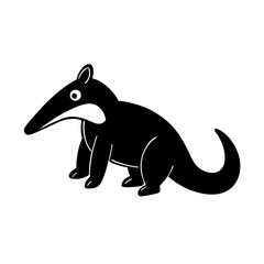 Anteater cartoon vector silhouette