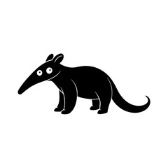 Anteater cartoon vector silhouette