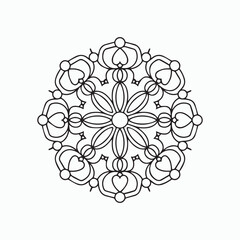 Simple black and white mandala, simple mandala coloring pages, vector file, tattoo design