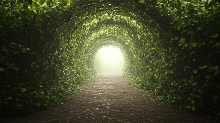 Obraz premium Enchanted Forest Pathway, intertwining branches create archways, inviting exploration into a mysterious, immersive environment