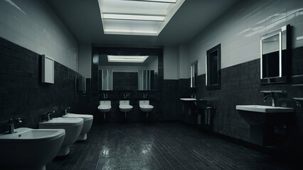 "Empty Office Corridor with Modern Architecture and Light Streaming Through Windows – Interior Design"
